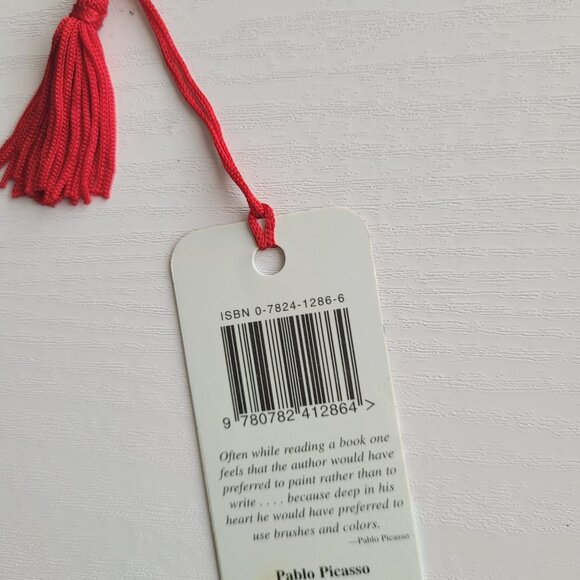 Vintage Pablo Picasso bookmark Steven Cragg Caricature tassel 80s 90s, KBO-12866 - Picture 7 of 9